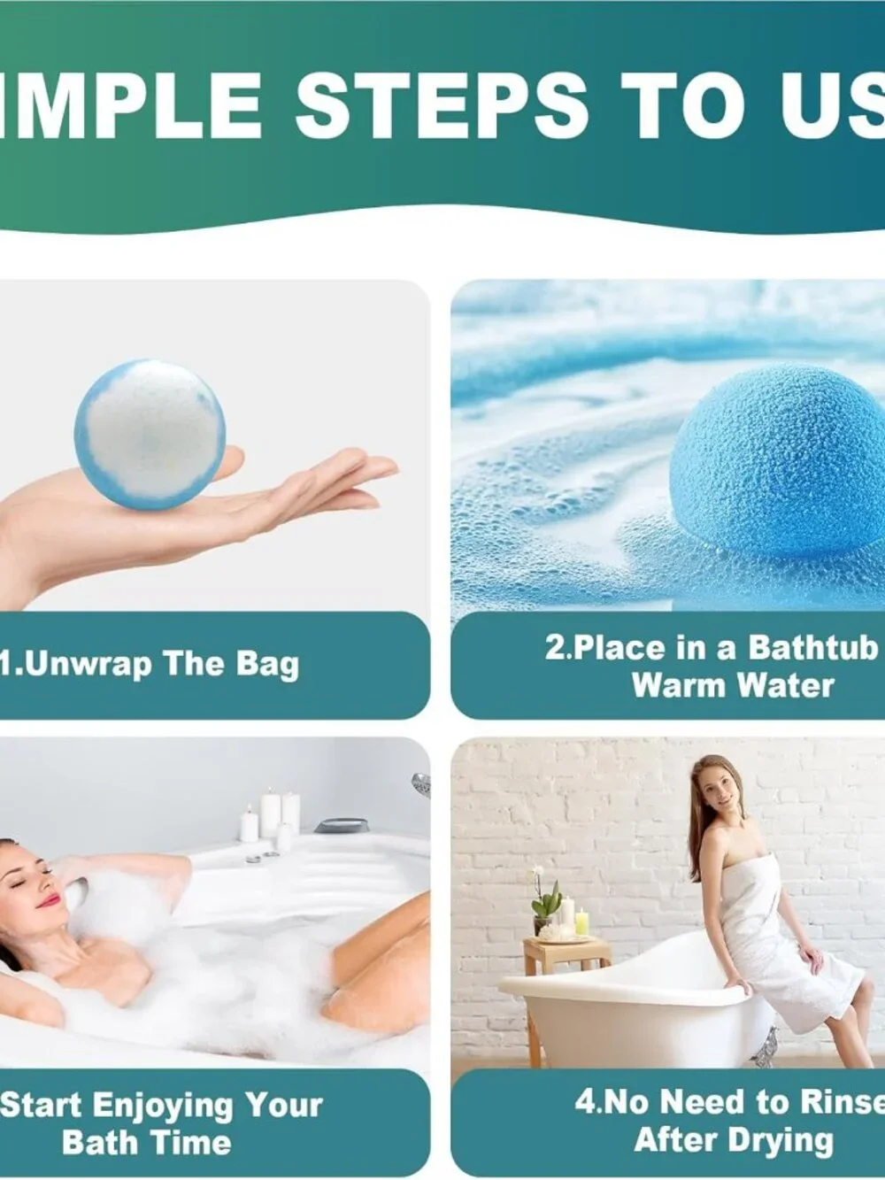 OUKEYA Luxury Organic Bath Bombs Gift Set (12-Pack)